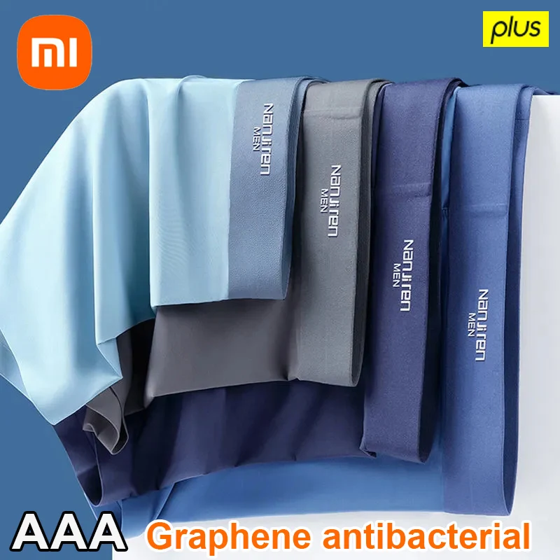 Xiaomi Men's Underwear Ice Silk Boxer Shorts Comfortable Soft Men's Panties Summer Breathable Cueca Sexy Lingerie Panties 4PCS men boxer shorts