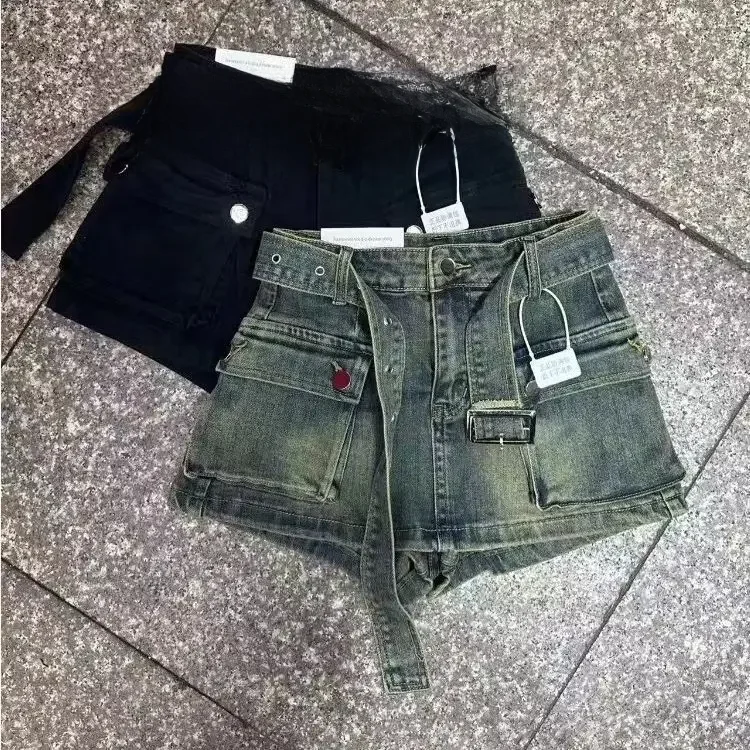 High-waisted A-line Women's Denim Shorts Slimming Butt Lifting Tight Hot Pants