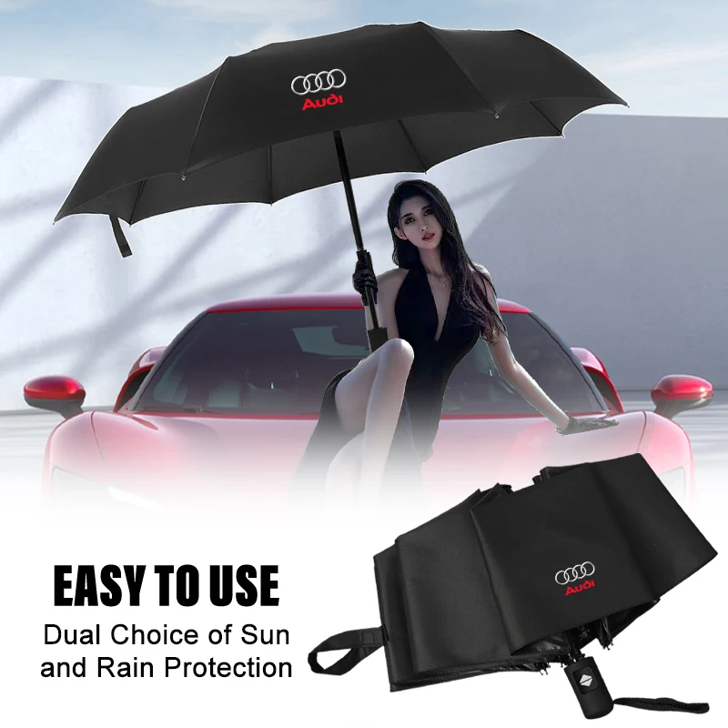 Car Fully Automatic Compact Folding Custom Umbrella Car Accessories For Audi sline TT Q2 Q3 Q5 Q7 Q8 A3 A4 A5 A6 A7 R8 B5 B6 B7 1 Sea9d9cda18d44d98a320bfdf342f56a97