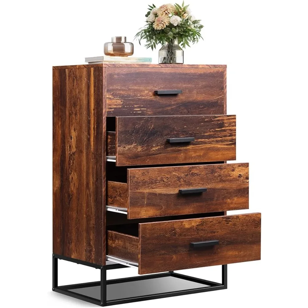 

Tall Dresser Drawers With Sturdy Metal Frame for Hallway Living Room Dressing Table Dressers for Bedroom Chest of Drawers Closet