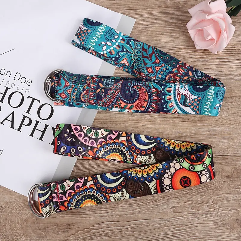 Yoga Strap Fitness Rope Colored Printed Adjustable Belt Washable fitness accessories
