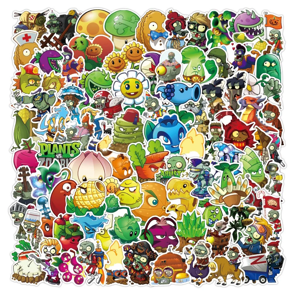 

10/30/50/100PCS Cartoon Plants Vs Zombie Game Sticker DIY Fridge Laptop Luggage Skateboard Graffiti Joke Sticker for Kid Gift