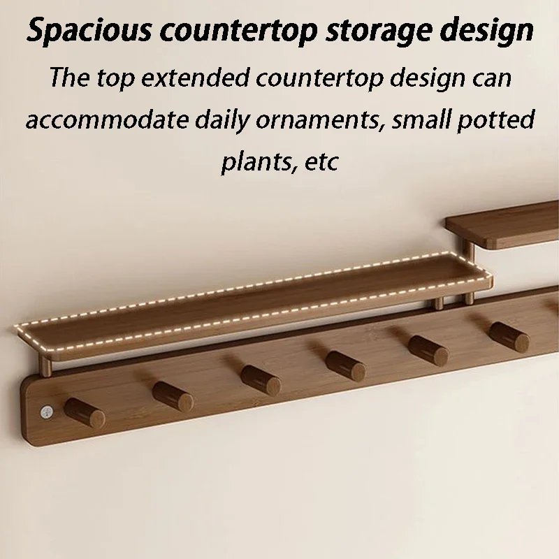Wall Mounted Coat Racks Entrance Hall Clothes Storage Rack Stand Interior Hallway Clothing Organizer Hanger with Storage Shelf 4