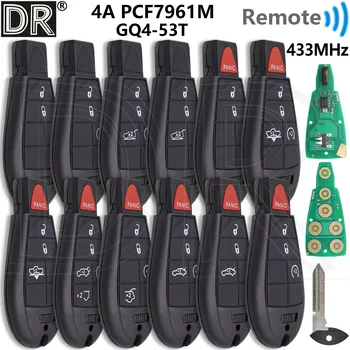 Grande chiave intelligente per telecomando per auto 4A PCF7961M GQ4-53T 433 MHz per Jeep Cherokee Sport KL Chrysler Town & Country Dodge RAM