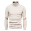 Autumn Winter Turtleneck Pullovers Warm Solid Color Men's Sweater Slim Pullover Men Knitted Sweaters Bottoming Shirt 6