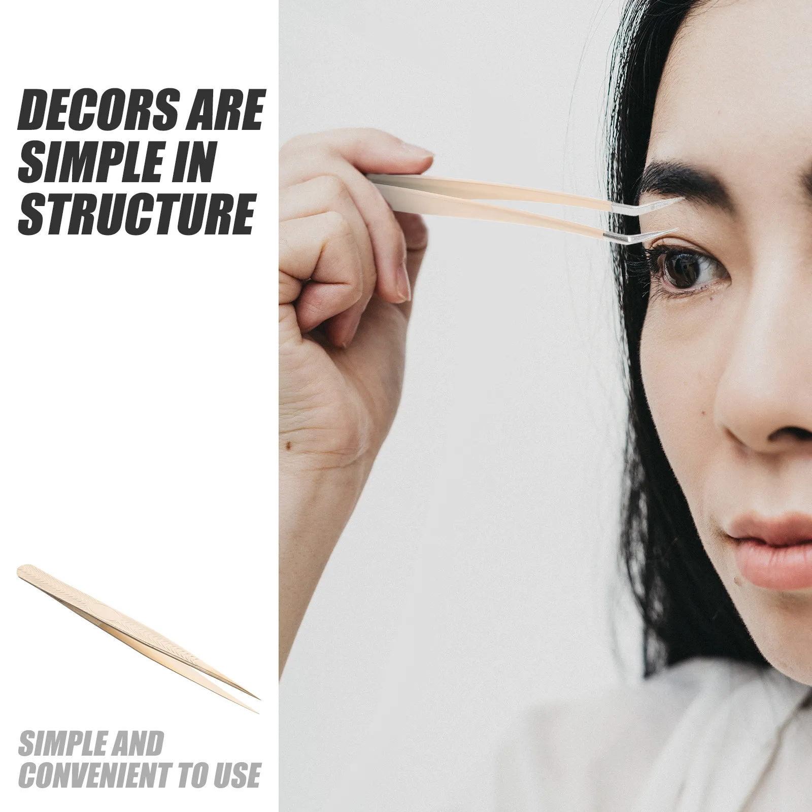 곡선형 디자인의 속눈썹 애플리케이터 핀셋, 속눈썹 연장 스티커 부착을 위한 다기능 뷰티 도구