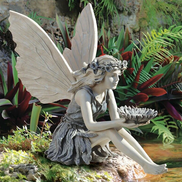 Ange Fée Statuette,Jardin Résine Ange Ornament Décoration D'ange Pour Ange  Gardien Jardin Statuette