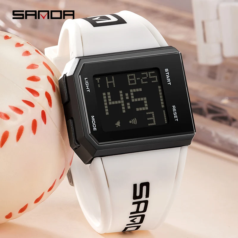 SANDA Fashion New Sport Men's Watches Multifunction Waterproof Digital Watch Men Wristwatch Clock Male Relogio Masculino 9003 12v new diy multifunction high precision clock inside and outside car temperature battery voltage monitor panel meter dc