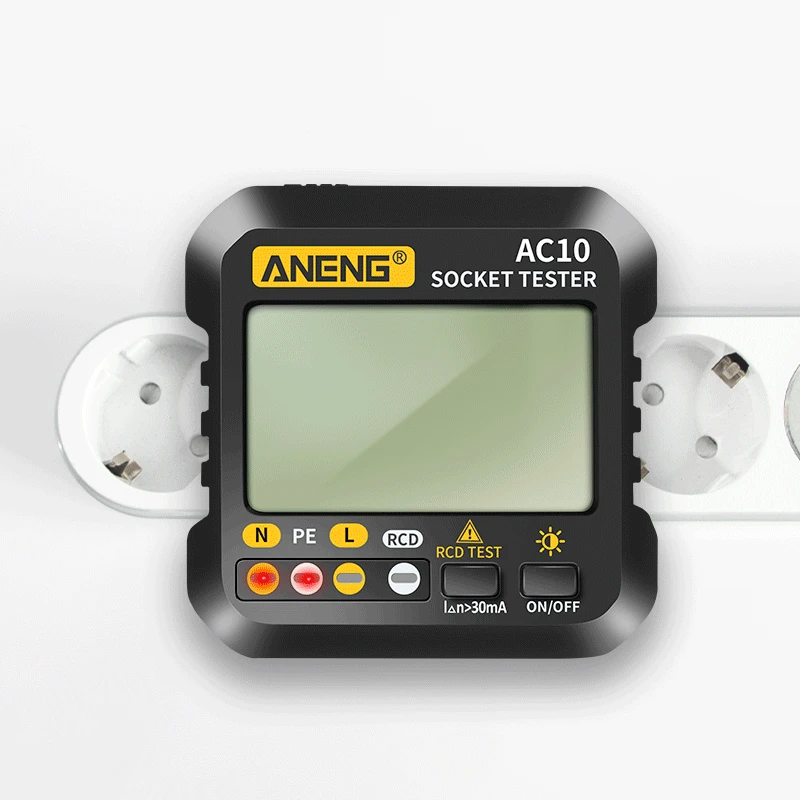 Socket Tester ANENG AC10 Socket Tester Plug Detector Zero Line Plug Polarity Phase Check Phase Detector US/EU Multimeter Digital Tester