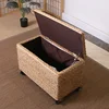 Multifunctional Rattan Woven Storage Box Large Capacity Flip Cover Clothing Case Shoe Changing Stool Convenient Pulley Step Seat 3