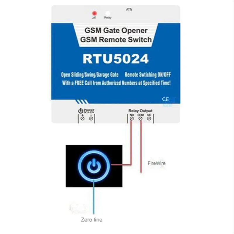 【필수품】2X RTU5024 GSM 게이트 오프너 릴레이 스위치 무선 원격 제어 도어 액세스 긴 안테나 850/900/1800/1900Mhz