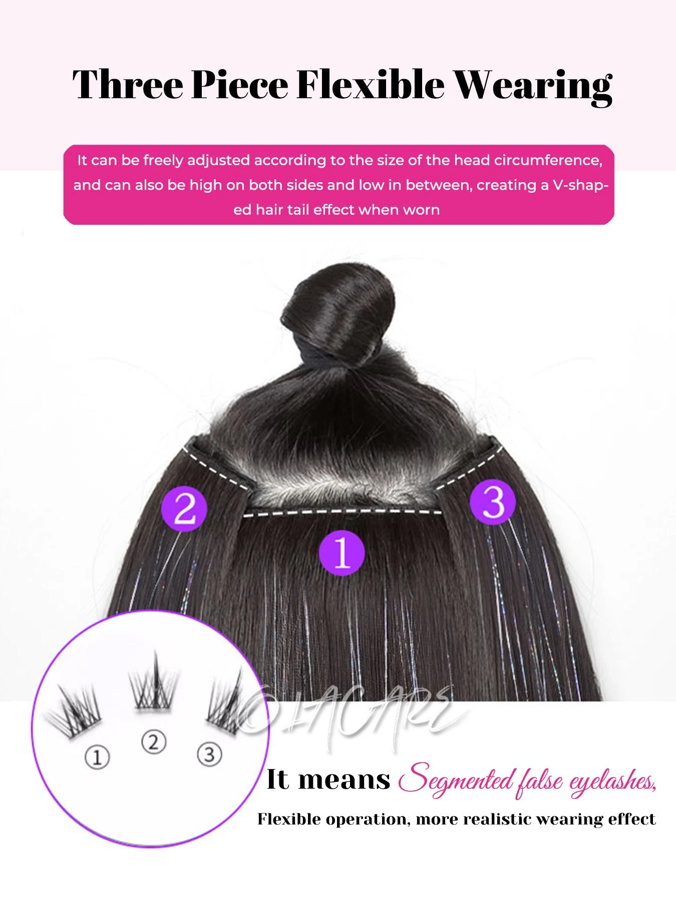 Synthetic Clip In Hair Extensions For Women Natural Fake Hairpieces