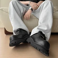 Nouvelles Chaussures Décontractées en Cuir de Haute Qualité pour Homme 2026 – Chaussures Derby Classiques à Bout Large, Tendance, Rehaussantes pour Homme 4
