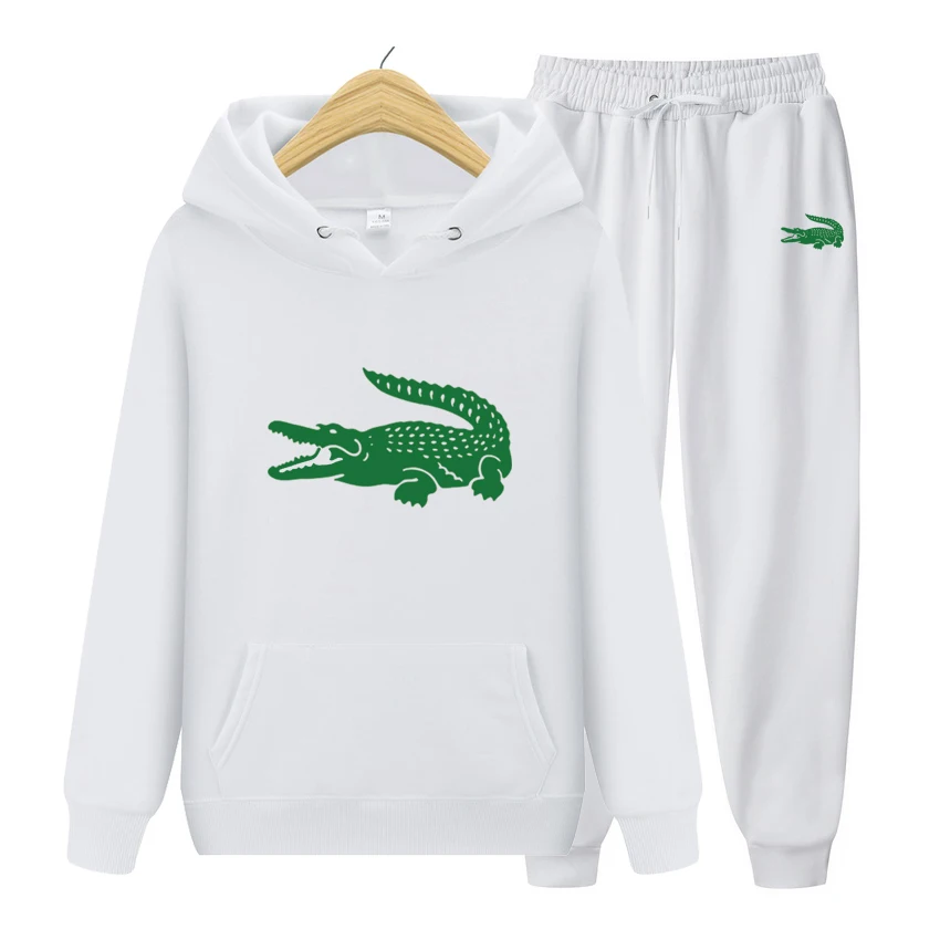 

2022 New Brand CARTELO (Cartelo Crocodile) Printed Sportswear Men's 15 Colors Warm Two-piece Loose Hooded Sweater + Pants Set Ho