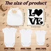 6-30 Sets Baby Shower Game Bibs Bodysuits Gender Reveal White Baby Boys Girl Bib Newborn Clothes Infant Fabric Marker Stencils 6
