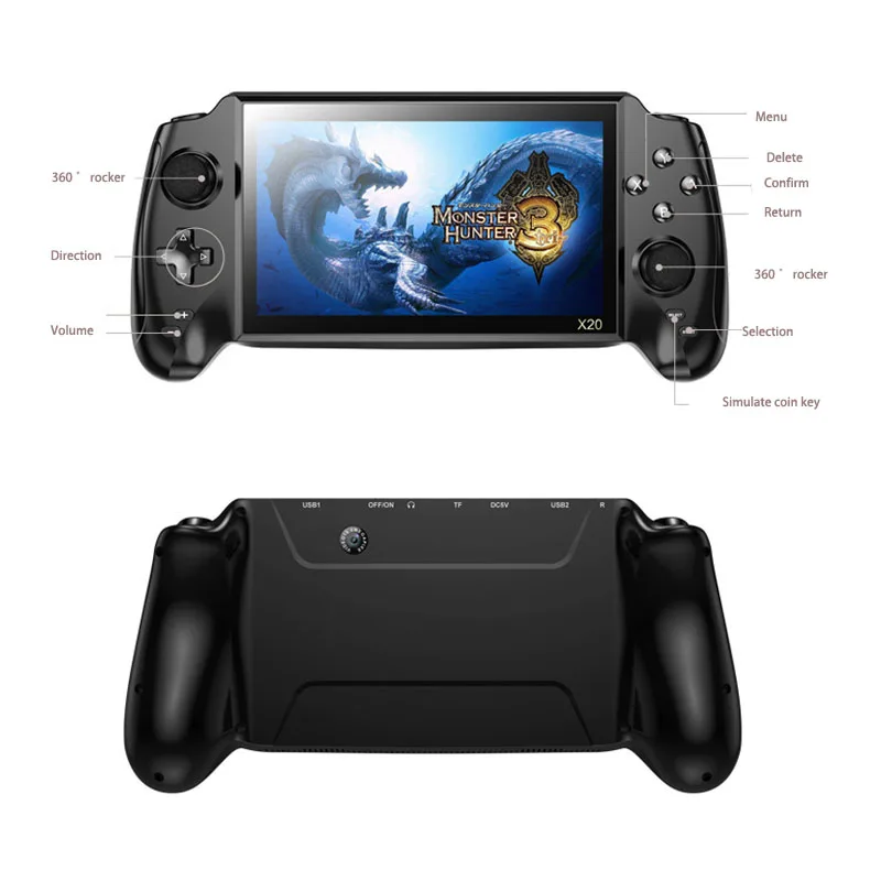 Portable Handheld Game Player with L/R Analogues, Classic Game Emulators, Fighting Arcade, Built-in 5400mAh Battery, 7 Inch - 3