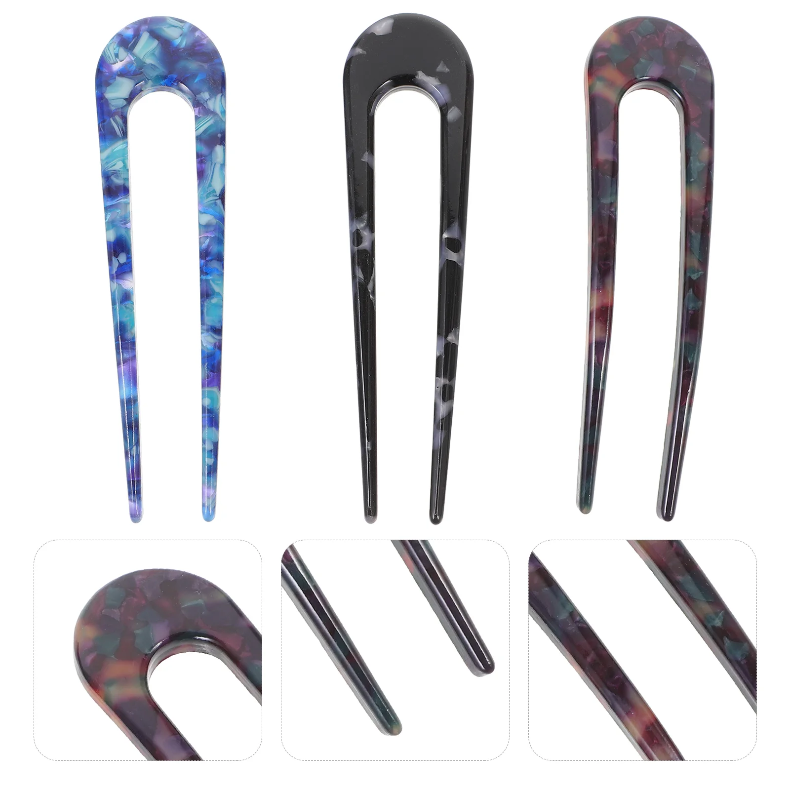 

3 Pcs Hair Pin Enlarged and Thickened Hairpin Dense Hair for Acetate Sheet Chignon Accessories Miss Forks Bun