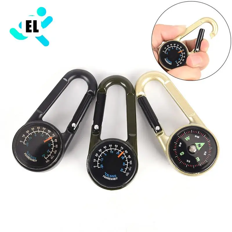 Mini Multifunction 3 in 1 Hiking Travel Compass Thermometer