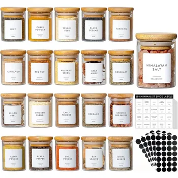 2.5oz Glass Spice Jars,Borosilicate Glass Food Storage Containers,Cylinder Glass Bottles for Kitchen Spice Sugar Salt Coffee Tea