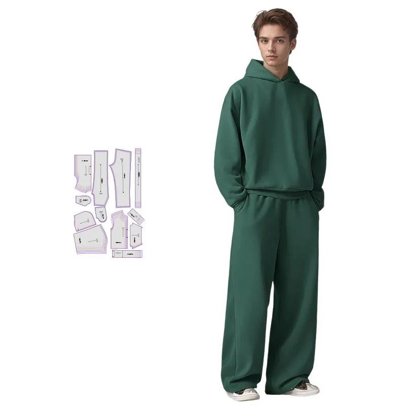 Sewing patterns for Men's Hoodie Joggers in 7 sizes（XS-XXL）, beginner sewing kit for Men's clothing, gift for sewing enthusiasts