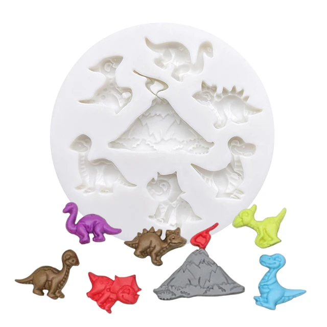 Dinosaur Volcano Silicone Sugarcraft Mold Resin Tools Cupcake Baking Mould  Fondant Cake Decorating Tools