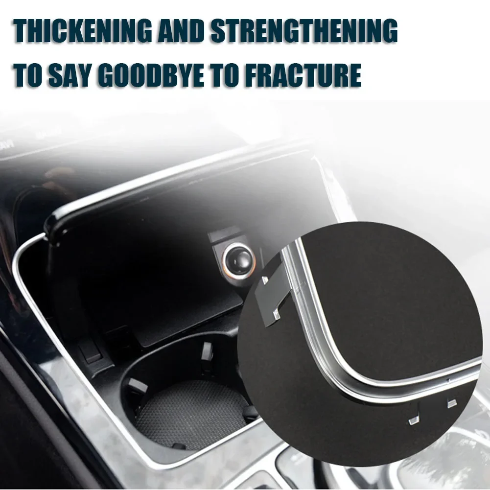 Car Centre Console Ashtray Cup Holder Strip Trim Chrome Frame Water Cup Holder For Mercedes Benz C GLC Class W205 W253 2015-2020