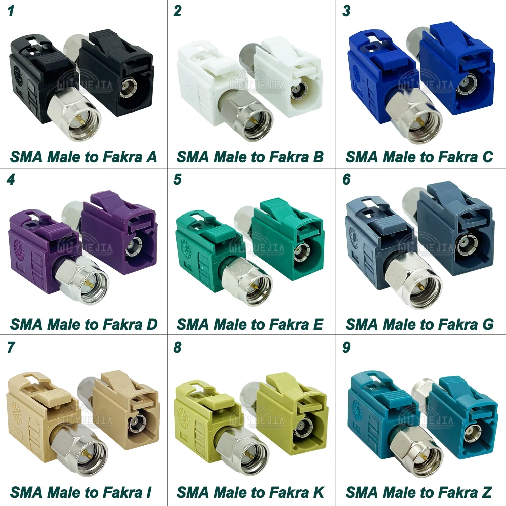 1 Pz Fakra Codice A/B/C/D/E/F/G/H/I/K/Z Jack A Sma Maschio Adattatore Rf 50 Ohm Connettore Dritto Adattatori Coassiali Rf Spedizione Veloce