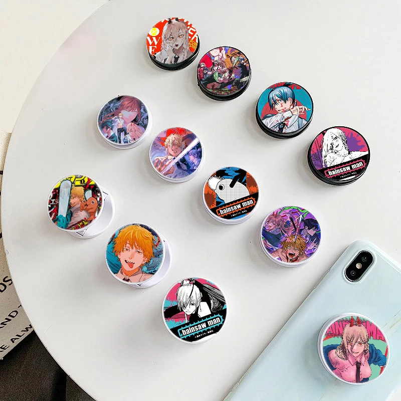 Anime Chainsaw Man Cosplay Grip Tok Phone Holder Anime Pieghevole Finger Ring Supporto Per Presa Elastica Presa Per Telefono