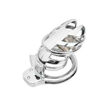 Metal Male Small Penis Cage Adjustable Ring Lock Bondage Bird Chastity Cage Belt Cock Ring