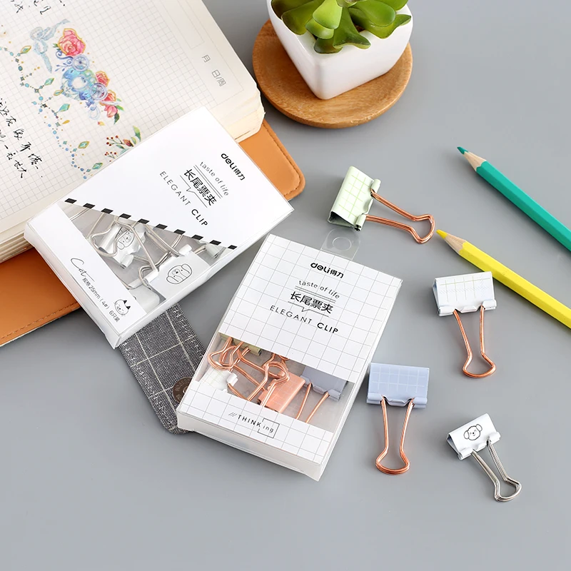 

Creative Colorful Long Tail File Clip Set Cartoon Dovetail Iron Ticket Clip Student Stationery School Office binding Supplies