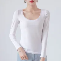 MRMT 2026 Nouveau T-shirt en coton pour femme à manches longues, couleur unie, T-shirts décontractés pour femme, hauts et tee-shirts pour femme 2