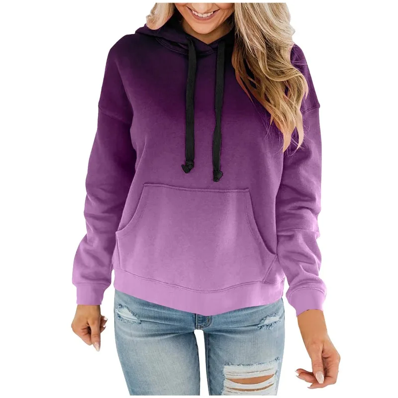 Women's Autumn Winter Y2K Printed Fashion Patchwork Hooded Casual Versatile Pullover Stylish Elegant Sweatshirts Thick Lady Tops