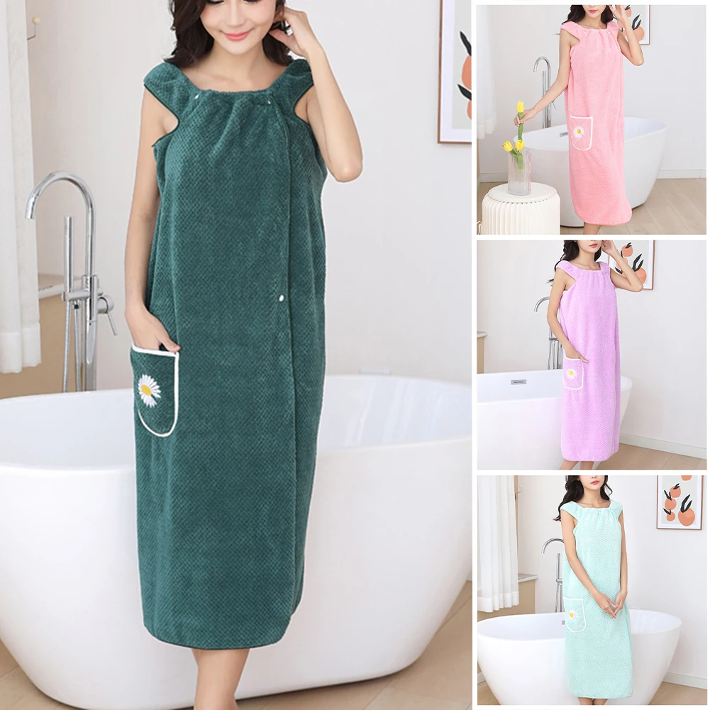 Women's Bath Wrap Towel Super Soft Absorbent Bath Skirt Bath Clothing