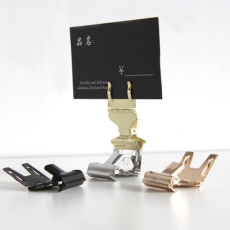 1PC 5.1x2.8cm High Precision Cake Metal Clip Shelf Edge Sign Holder Food Label Display Stand Up Price Tag Clamp On