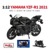 Maisto 1:12 Yamaha 2021 YZF-R1 Black Die Cast Vehicles Collectible Hobbies Motorcycle Model Toys 1