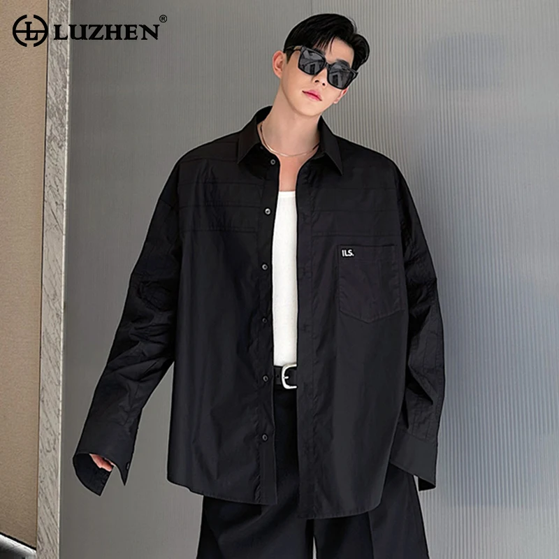 

LUZHEN Personality Niche Design Solid Color Long Sleeved Shirts 2024 Fashion Elegant Handsome Men's Tops Free Shipping LZ2855