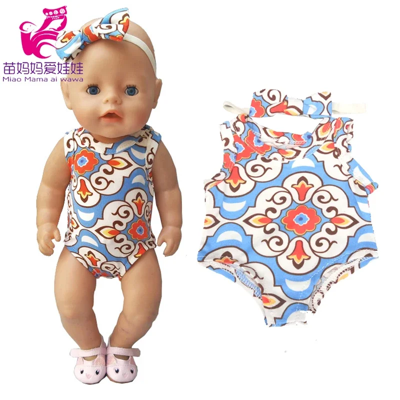 Baby Doll Summer Clothes for 43cm Born Baby Doll Swim Clothes 18 Inch Bikini doll clothes barbie doll clothes