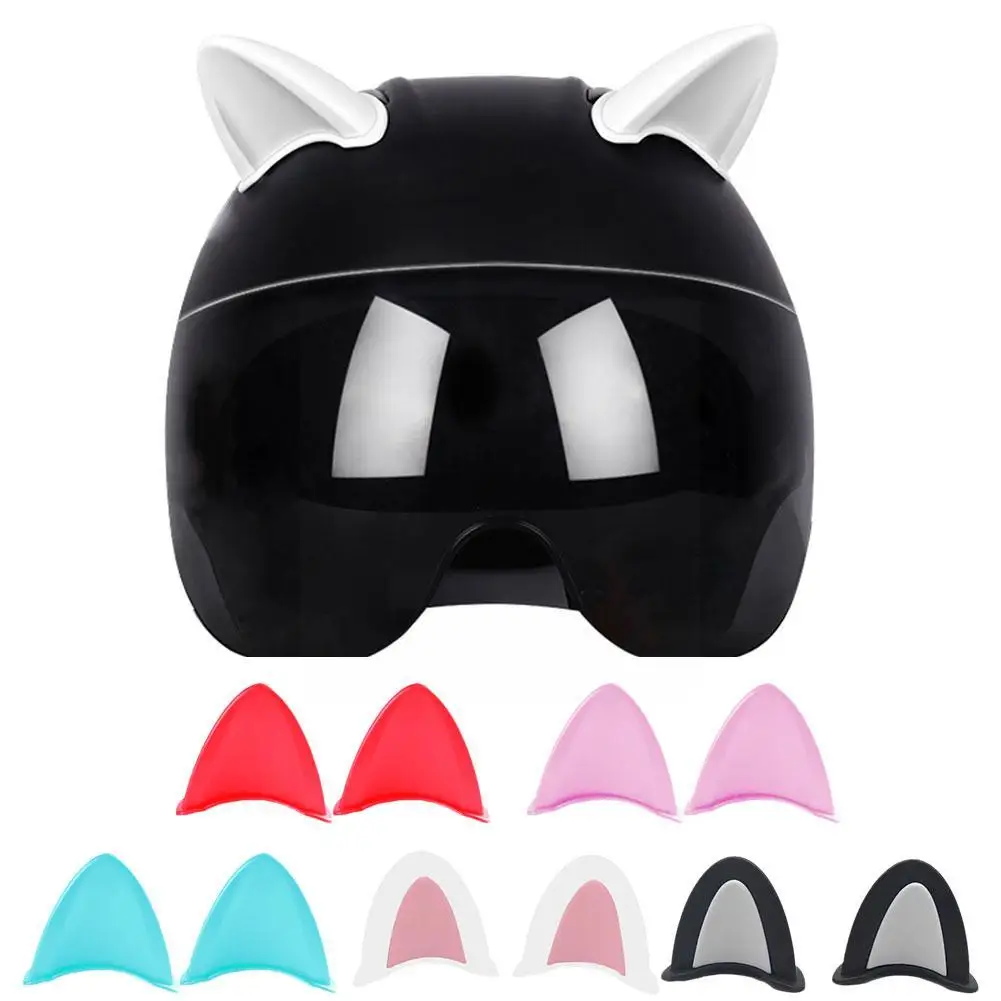 고양이 귀 헬멧 전기 자동차 헬멧 장식, 스쿠터 자전거 헬멧, DIY 고양이 귀 X0A3, 범용 세련된 오토바이, 2 개
