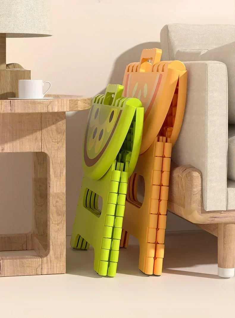 Description Picture 6 of itemNewest Hot Plastic Thickened Fold Stool Cartoon Creative Portable Low Stool Outdoor Household Small Bench Chair Children Gifts