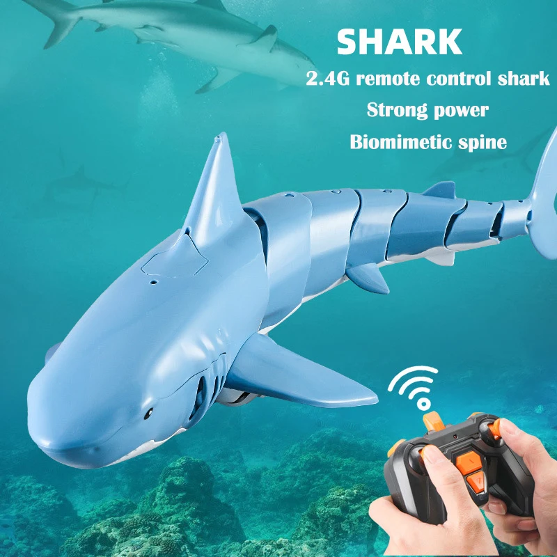Remote Control Fish Toys Children's Toys Remote Control Shark 2.4G Remote Control Fish Children's Toys Summer Water Ultra-Long Range Toy Shark Gift