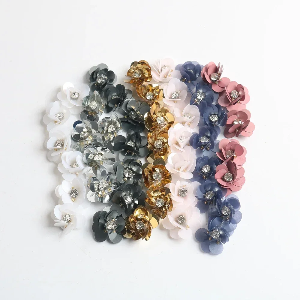 crystal Sequin Flowers Handmade Sew on Patches for Shoes Bags Garment Accessories craft making sequin embroidery accessories sequin sewing accessories sequins for crafts sequins accessories