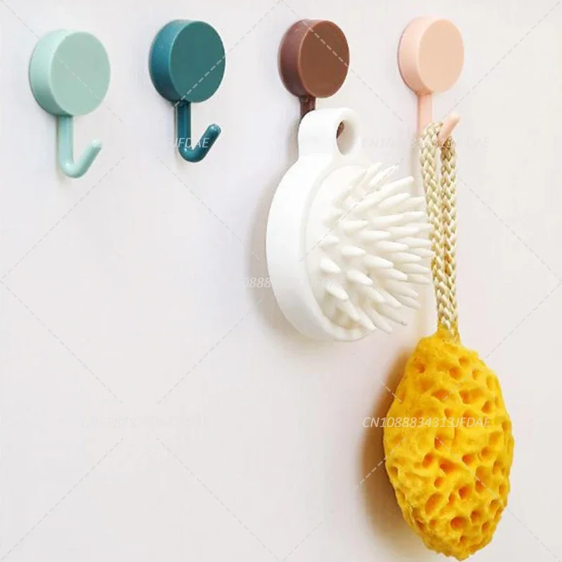 5Pcs Self Adhesive Wall Hook Strong Without Drilling Hanger Hooks Home Storage AccessoriesCoat Bag Bathroom Door Kitchen Towel