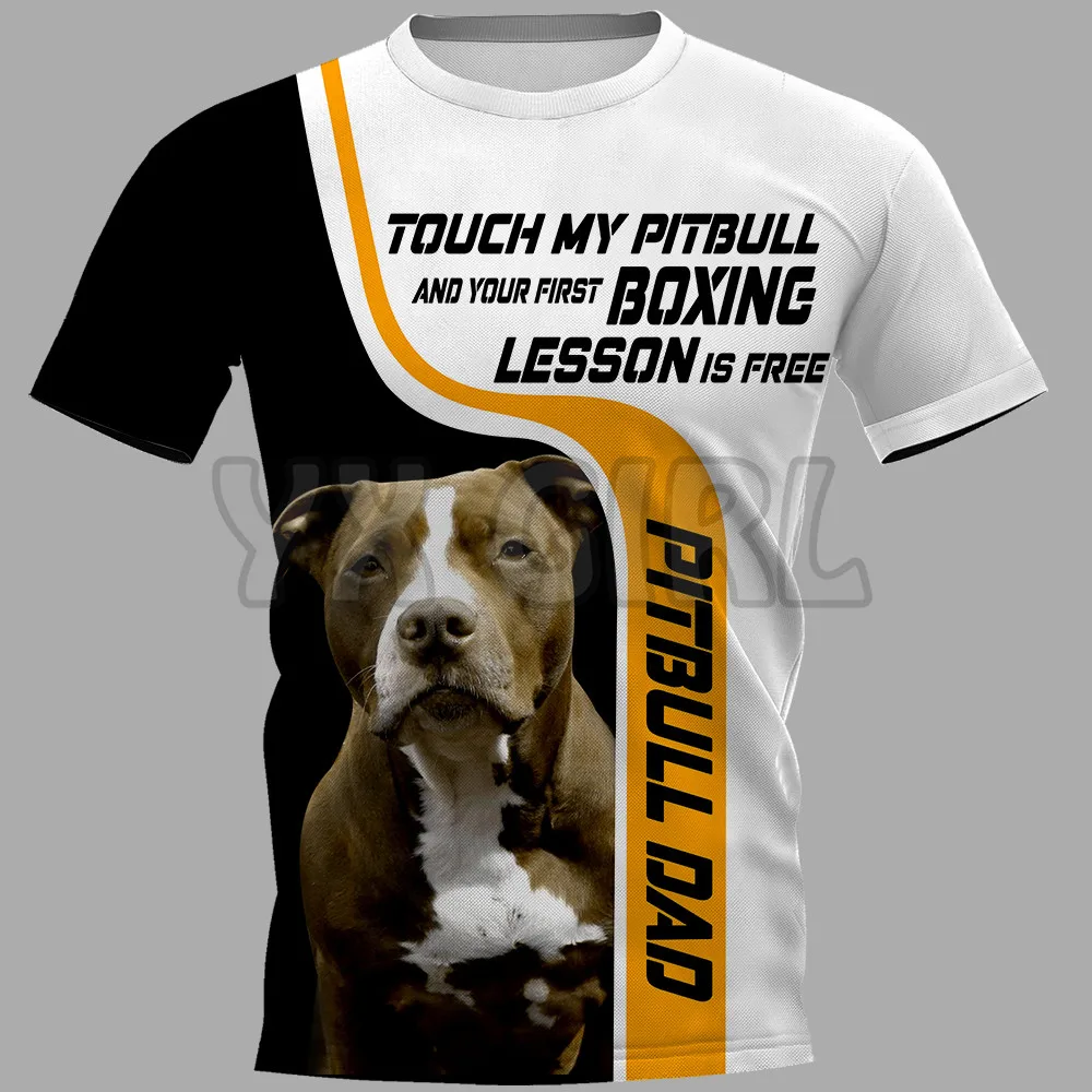 

Pitbull Dad Boxing 3D All Over Printed T Shirts Funny Dog Tee Tops shirts Unisex