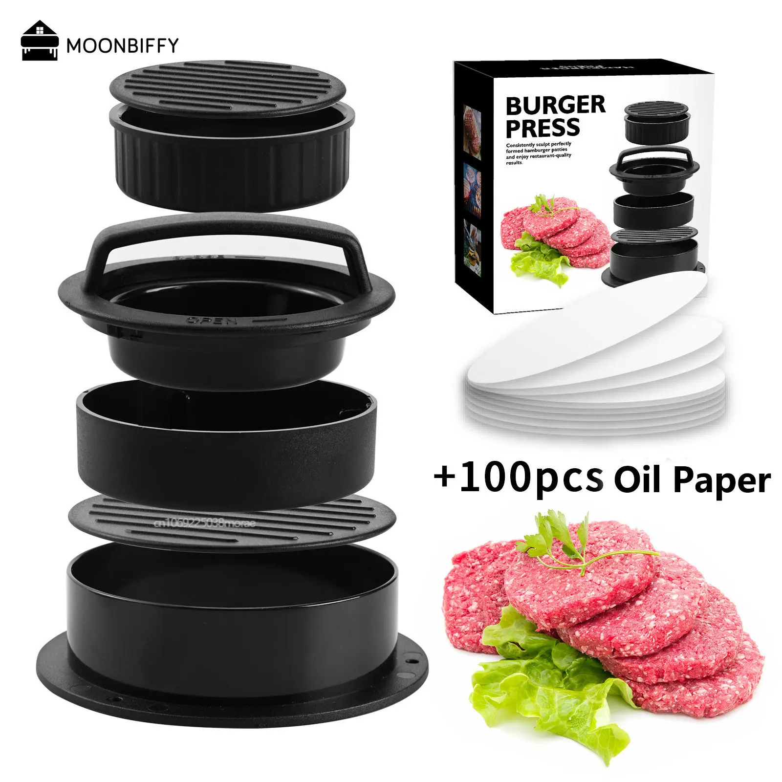 Hamburger Maker Round Hamburger Press Shape Nonstick Chef Cutlets Meat Beef Grill Burger Press Patty Maker Mold BBQ burger press burger maker