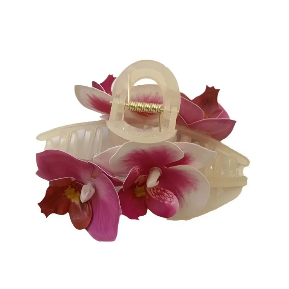 

Butterfly Orchid Flower Hair Claw Cloth Bohemia Barrettes Orchid Hair Clip Ponytail Clip Headdress Large Shark Clip Female