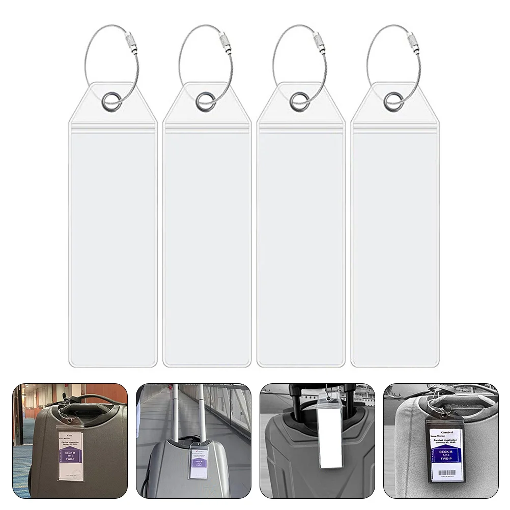 4 Pcs Cruise Baggage Tag Suitcases Name Id Cards Luggage Identify Tags Plane Travel Essentials Bright Colored Hanging Business Luggage Tag