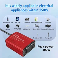 อินเวอร์เตอร์ในรถยนต์ 300W DC 12V เป็น AC 110V 220V ช่องเสียบแบบ Type-C US EU ช่องเสียบอเนกประสงค์ พอร์ตชาร์จเร็ว USB สำหรับทุกประเทศ อินเวอร์เตอร์ USB 5