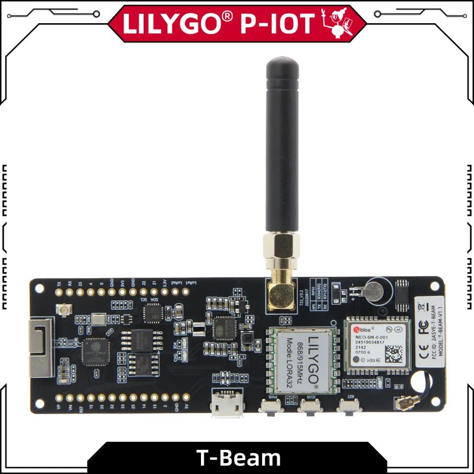 TTGO T-Beam ESP32 LoRa 433MHz REV1 GPS Module Board With Battery Base For IoT Projects