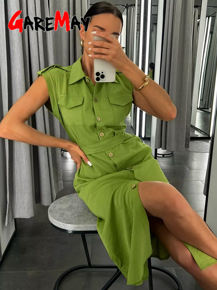 Women's Long Summer Dress Vintage A-line Casual Light Midi Dress Short Sleeve  Elegant Blue Green Dress for Women 2025