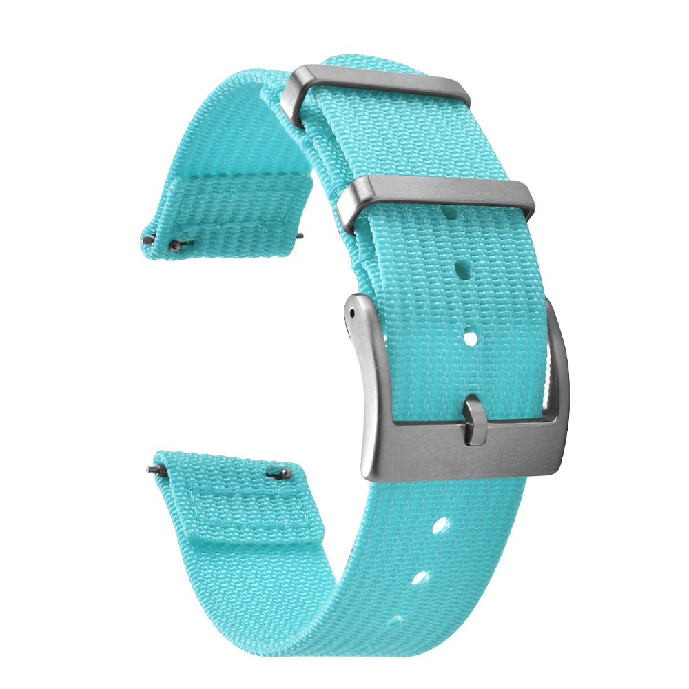Two-Piece Ribbed Nylon Quick Release Watch Strap - Versatile Wristband Accessory